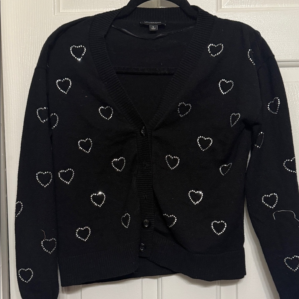 Black Heart Patterned Women's Sweater